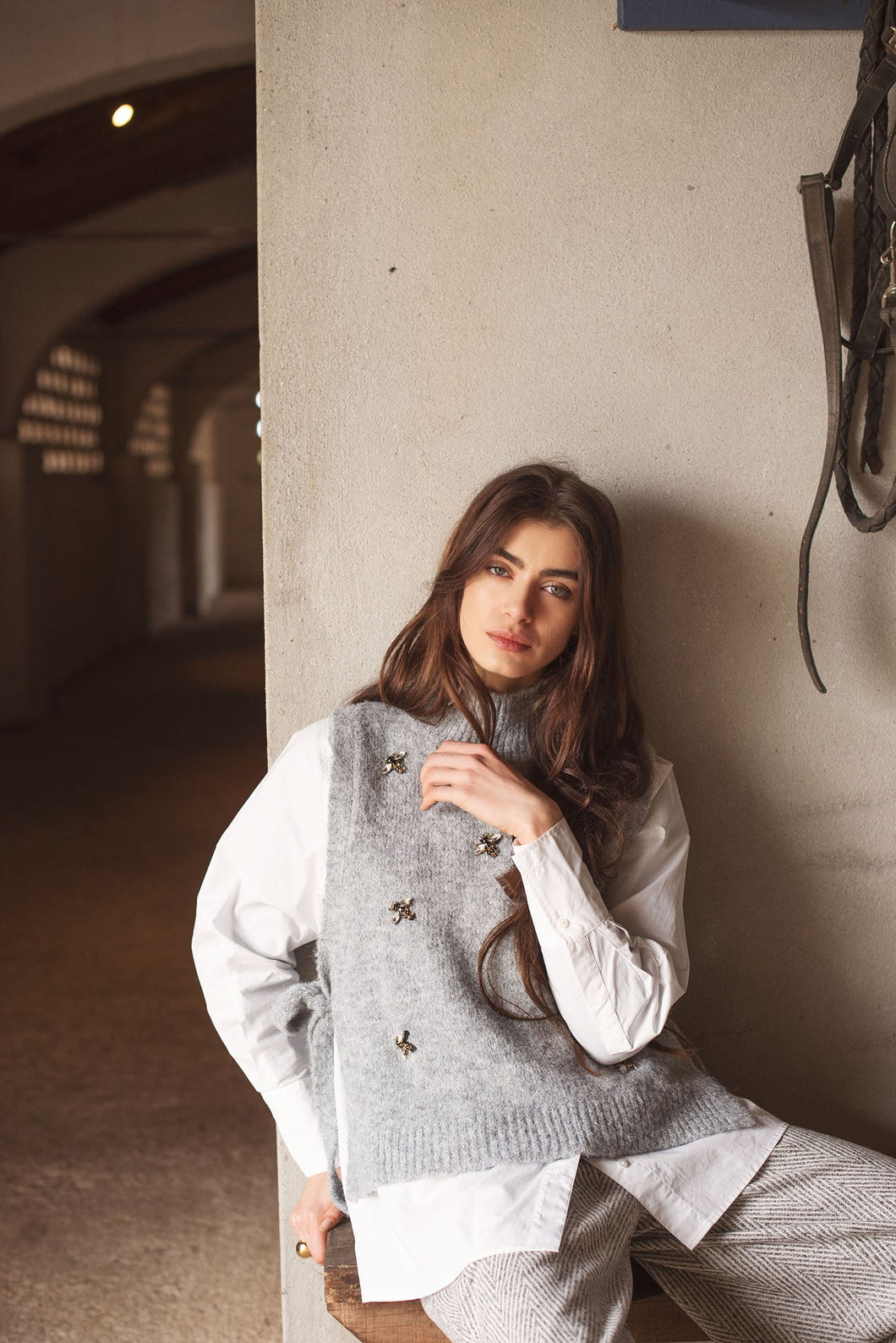 Gilet spencer broche