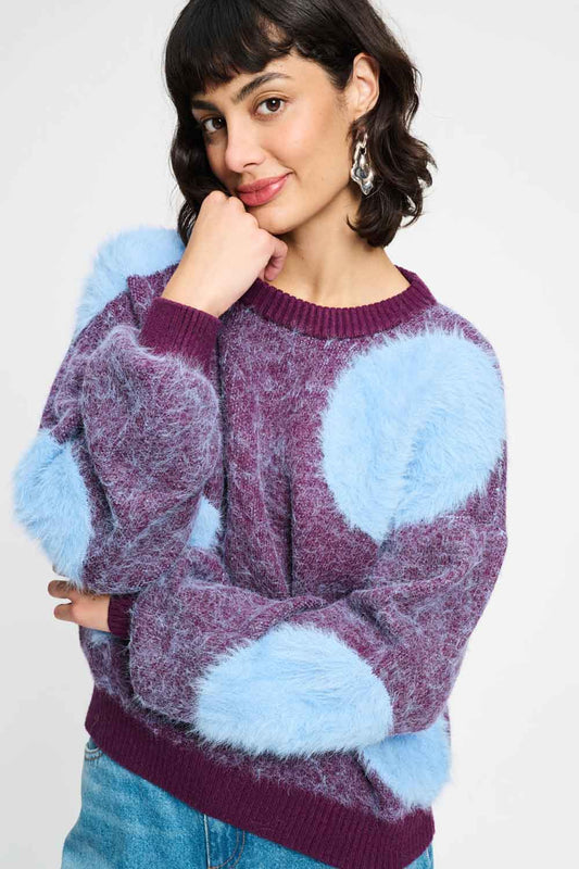 Trui dots plum