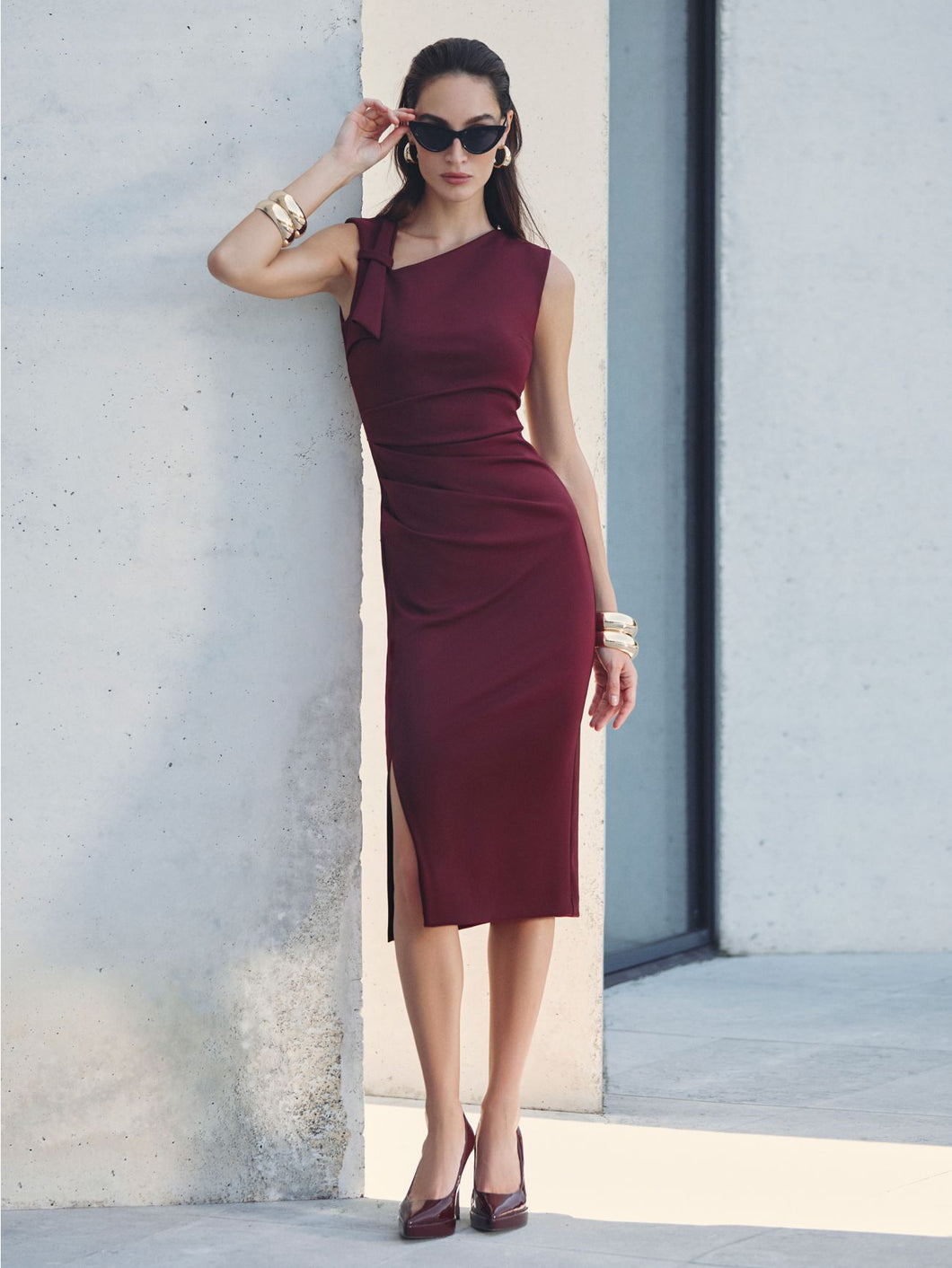 Kleedje burgundy slvless